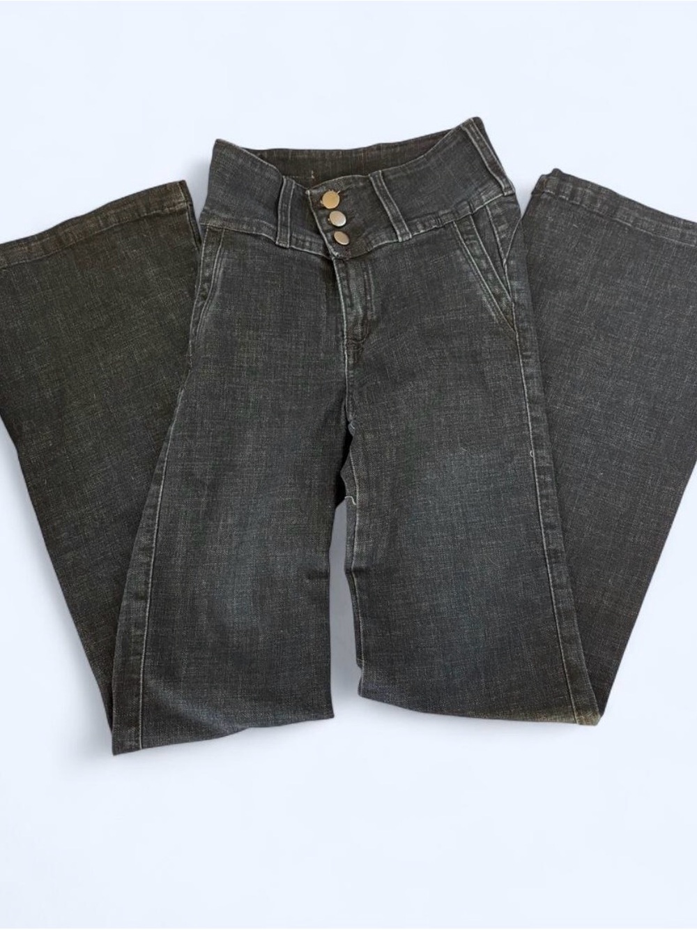 jcpenney Women's Wide-Leg High-Rise Jeans in Charcoal Gray